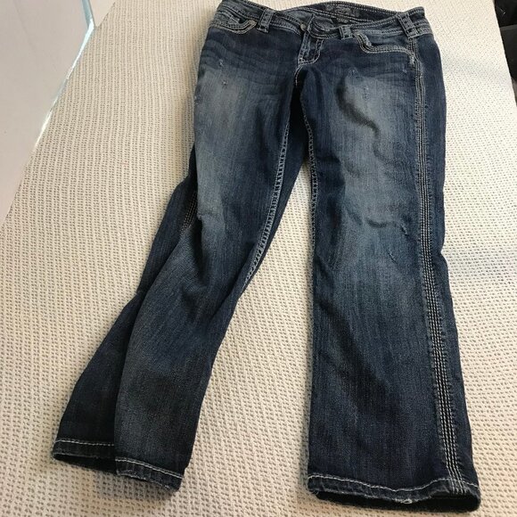 SILVER JEANS WOMENS TWISTED CAPRI SIZE 27 - Picture 1 of 11